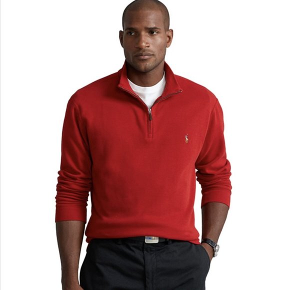 Polo Ralph Lauren Men's Big & Tall Estate-Rib Quarter-Zip Pullover - Picture 1 of 5
